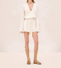 ALEXIS Jen Long Sleeve Mini Dress in ivory - women's dress