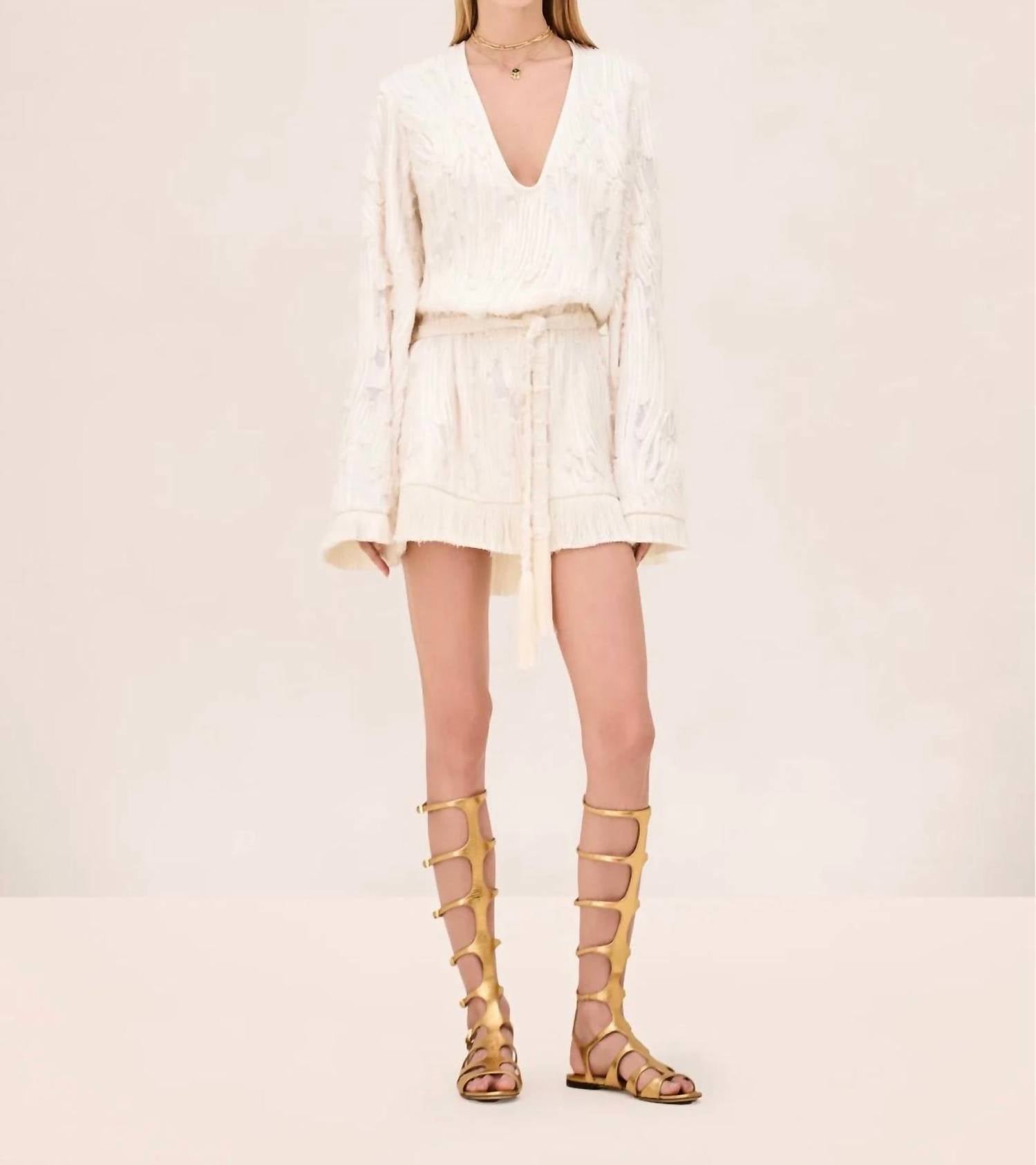 ALEXIS Jen Long Sleeve Mini Dress in ivory - women's dress