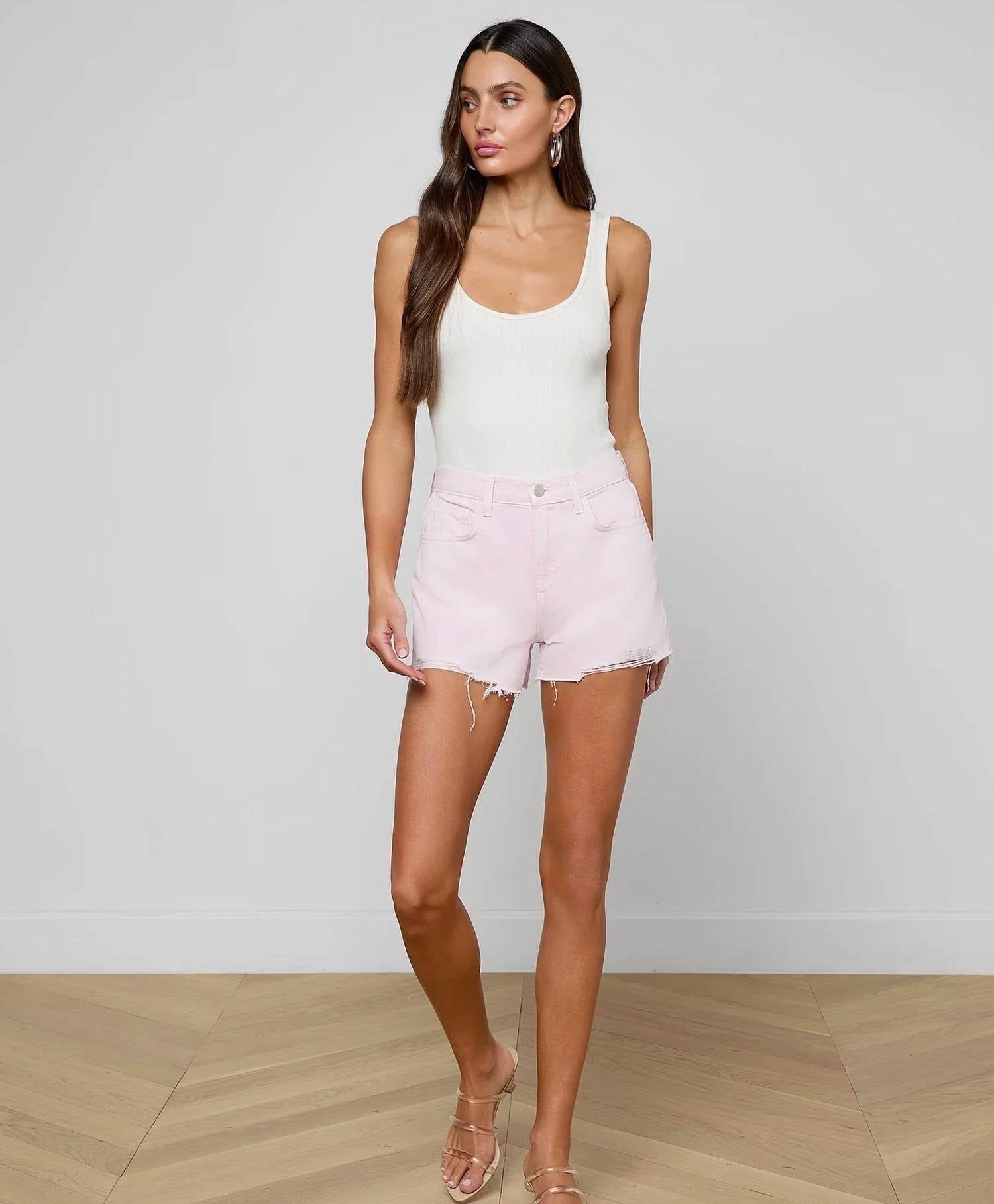 L'Agence - Beck Raw-Hem Jean Short