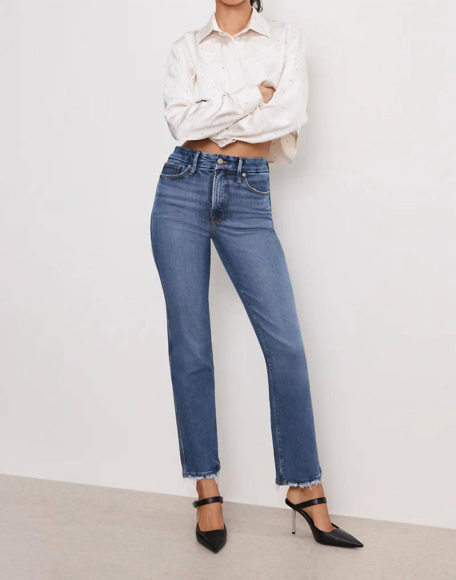 Good American - Soft-tech Good Curve Straight Jeans