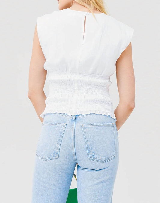 Frame - SMOCKED SLEEVELESS TOP