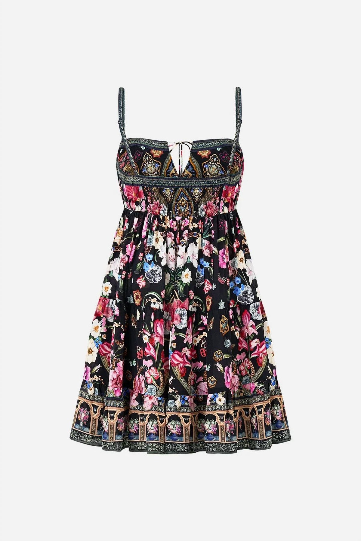 Camilla - Women's Gathered Bust Tiered Mini Dress