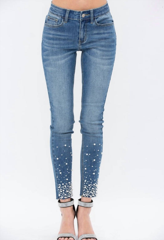 Vocal Apparel - Alana Pearl Embellished Jeans