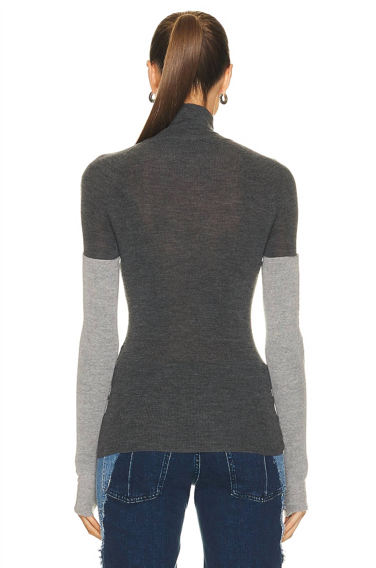 Peter Do - COMBO SLEEVE TURTLENECK SWEATER