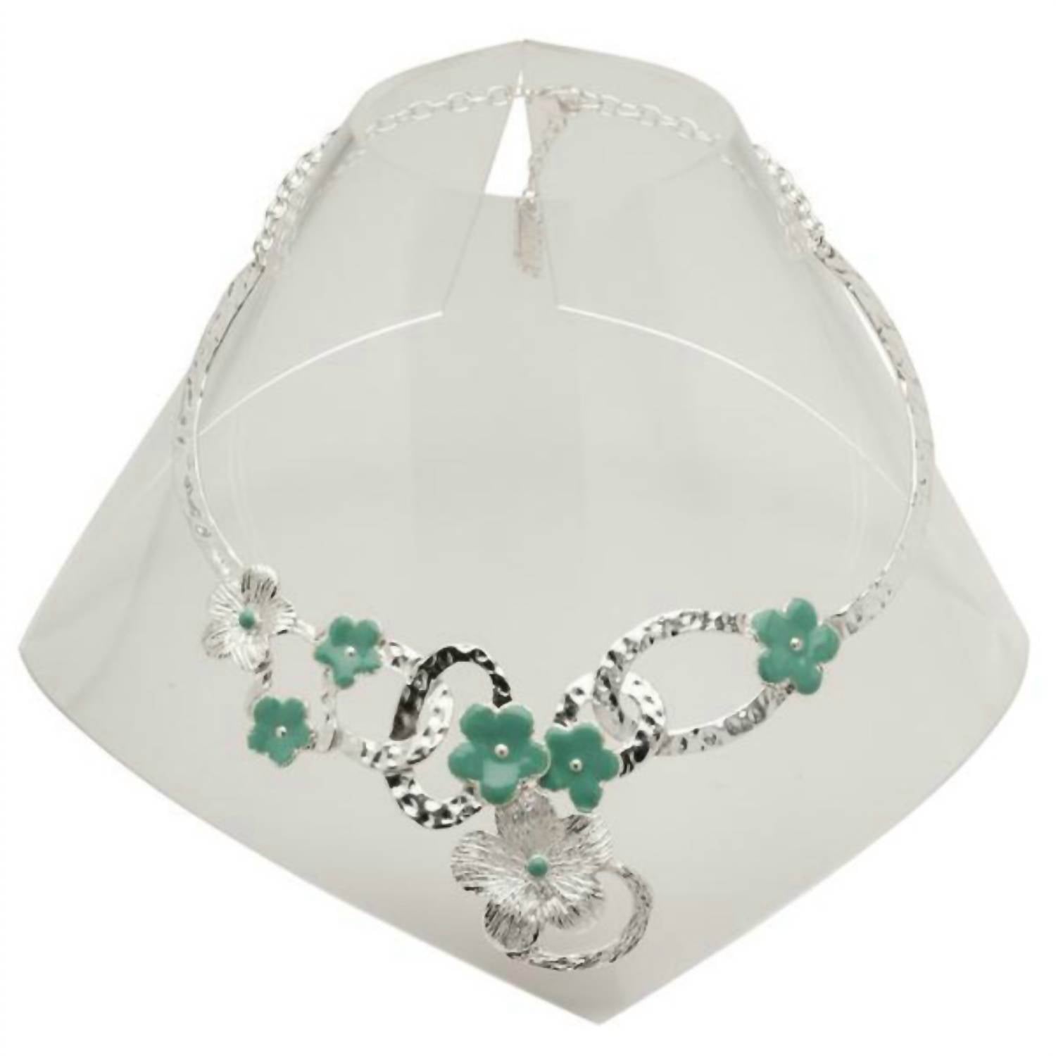 Karine Sultan - Enameled Leaf Bib Necklace