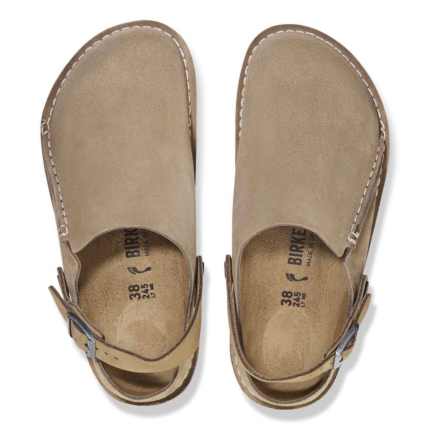 BIRKENSTOCK Unisex Lutry Premium Suede Clog in gray taupe - item - detail view