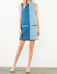 Thml - Annie Sleeveless Color Block Denim Mini Dress
