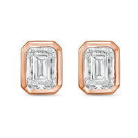 Diana M Jewels - Women's Emerald Lab-grown Diamond Stud Earrings (1.50 Tcw) - Petite