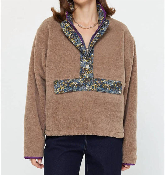 Current Air - Reversible Floral Sherpa Pullover