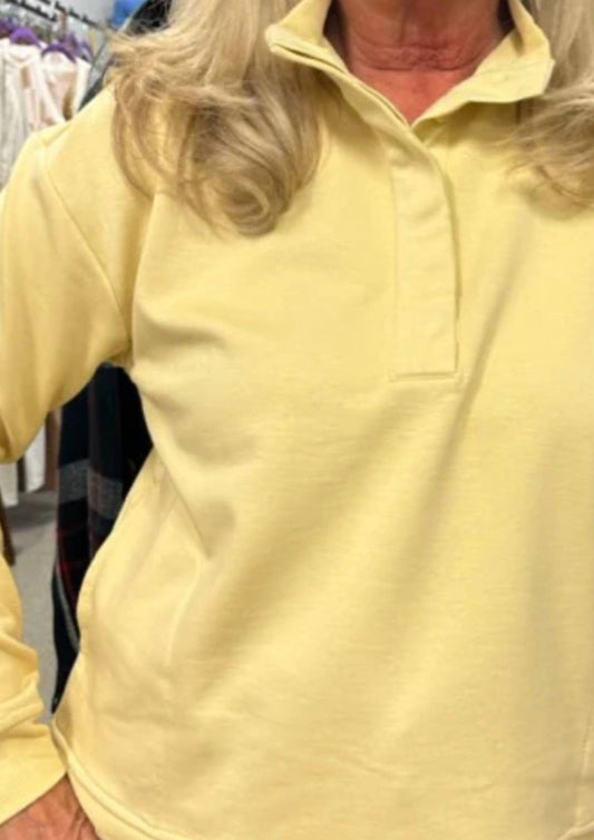 Lulu-B - Soft Button Collar Sweatshirt