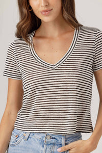 Sundays - Stripe Linen Sister Tee