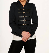 Orchid Bloom - Faux-leather Strap Blazer Jacket
