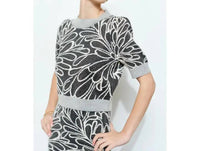 Ina Fashion - Glitter Detail Abstract Jacquard Knit Top