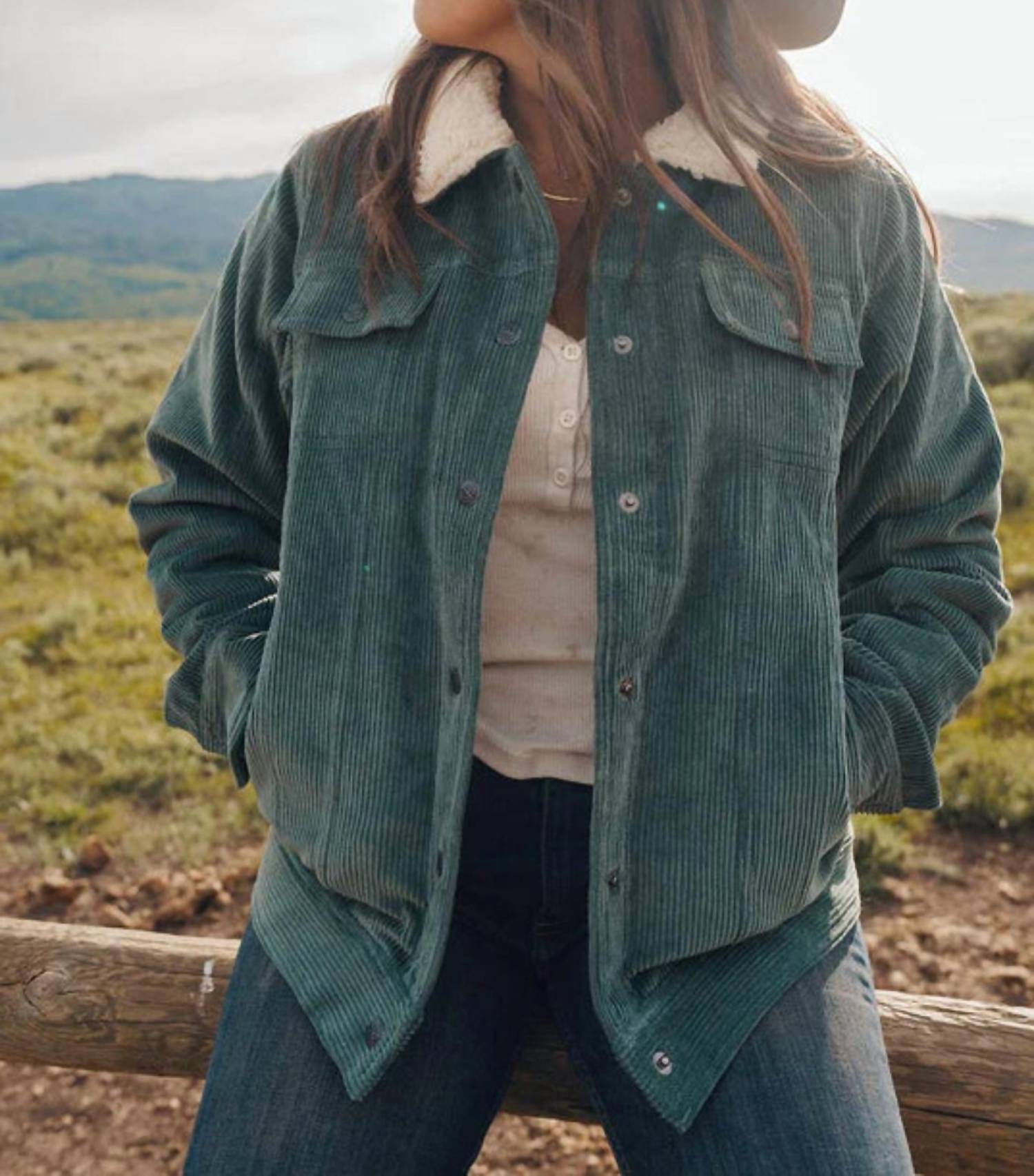 Outback Trading Co. Georgia Button Up Jacket in sage - women's jacket
