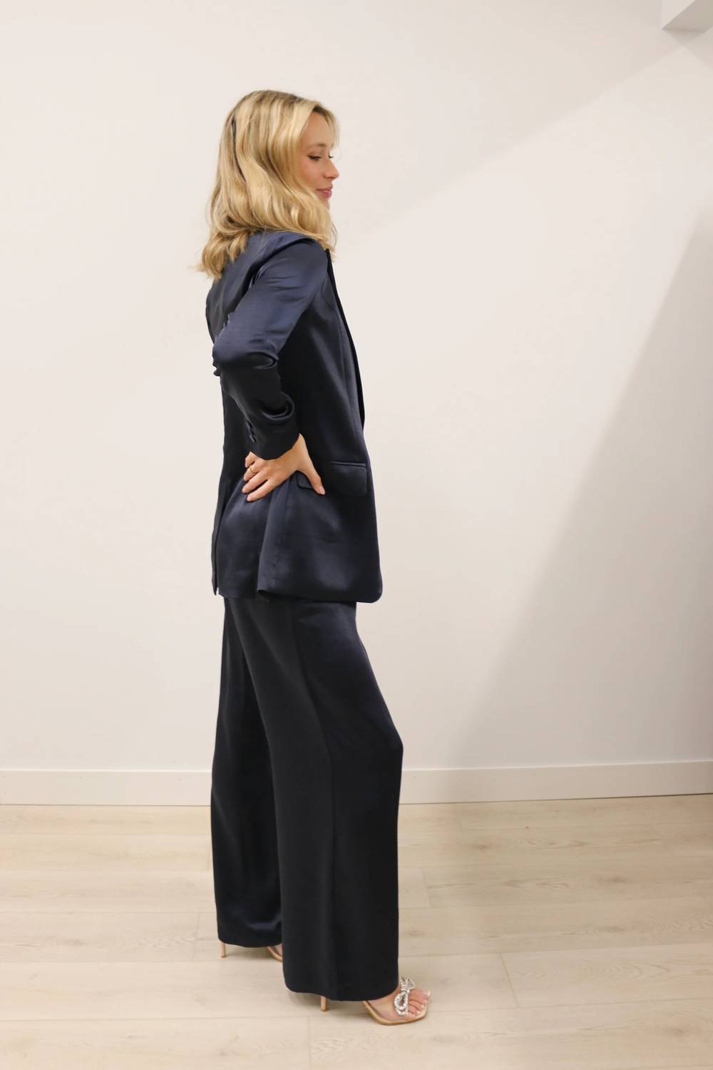 Skies Are Blue - Icon Brushed Satin Wide Leg Trousers