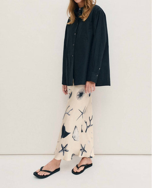 Silk Laundry - Long Bias Cut Seashell Skirt