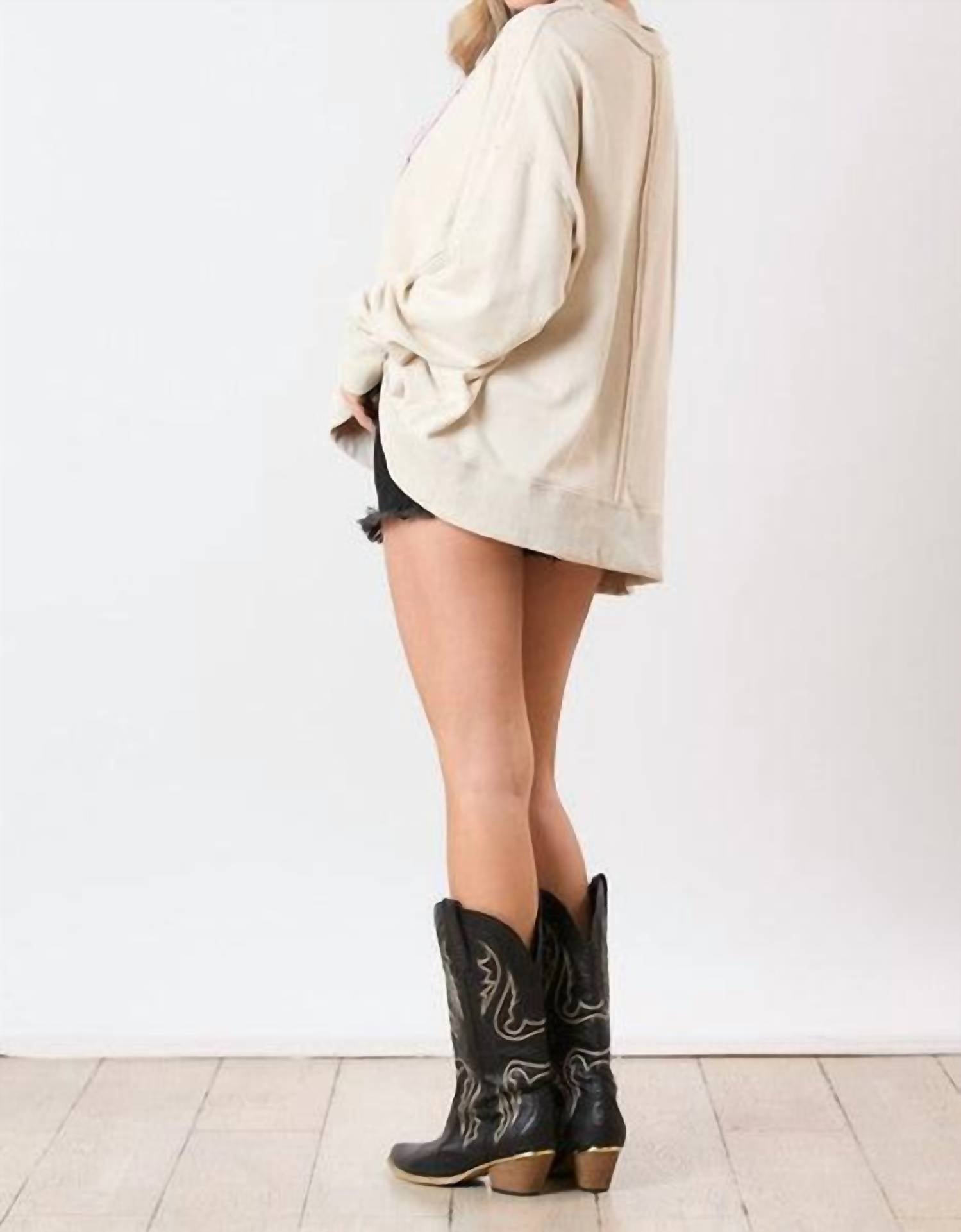 Peach Love Nashville Printed Sweatshirt in beige - women's top - view 5