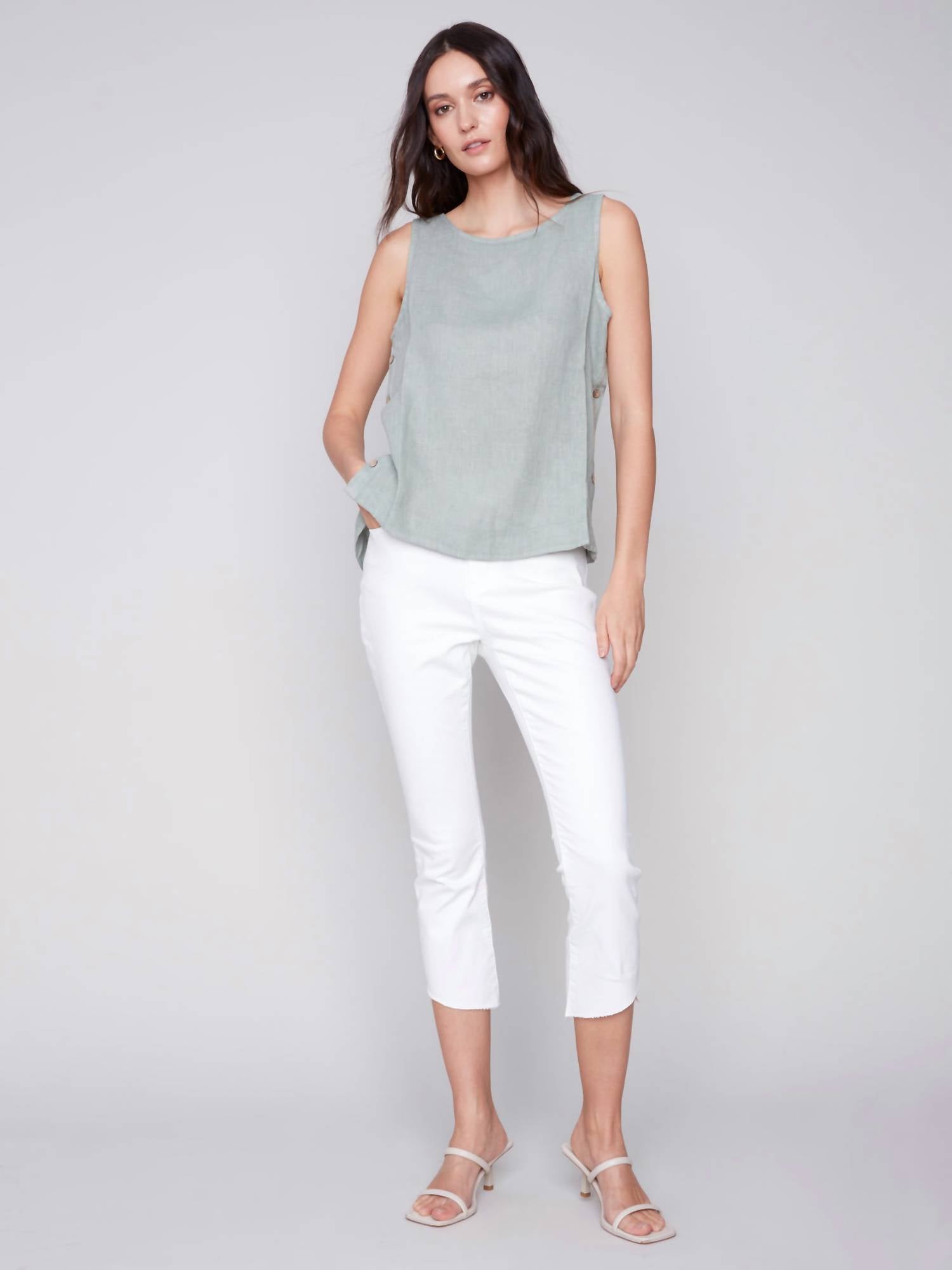Charlie B - Sleeveless Linen Blouse
