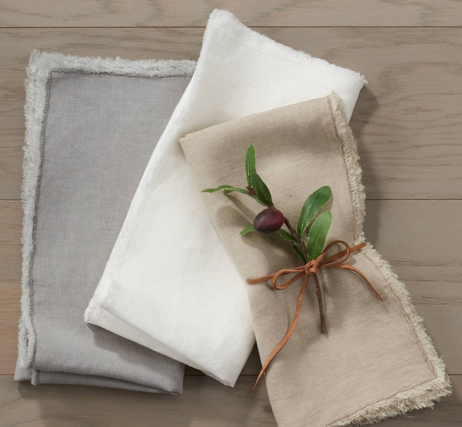 Saro Lifestyle - Fringed Design Washed 20" Napkins - Set Of 4