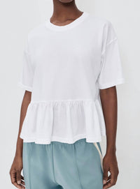 The Great. - The Oversized Ruffle Peplum Tee