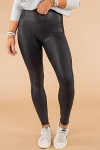 So Me - Faux Leather Skinny Leggings