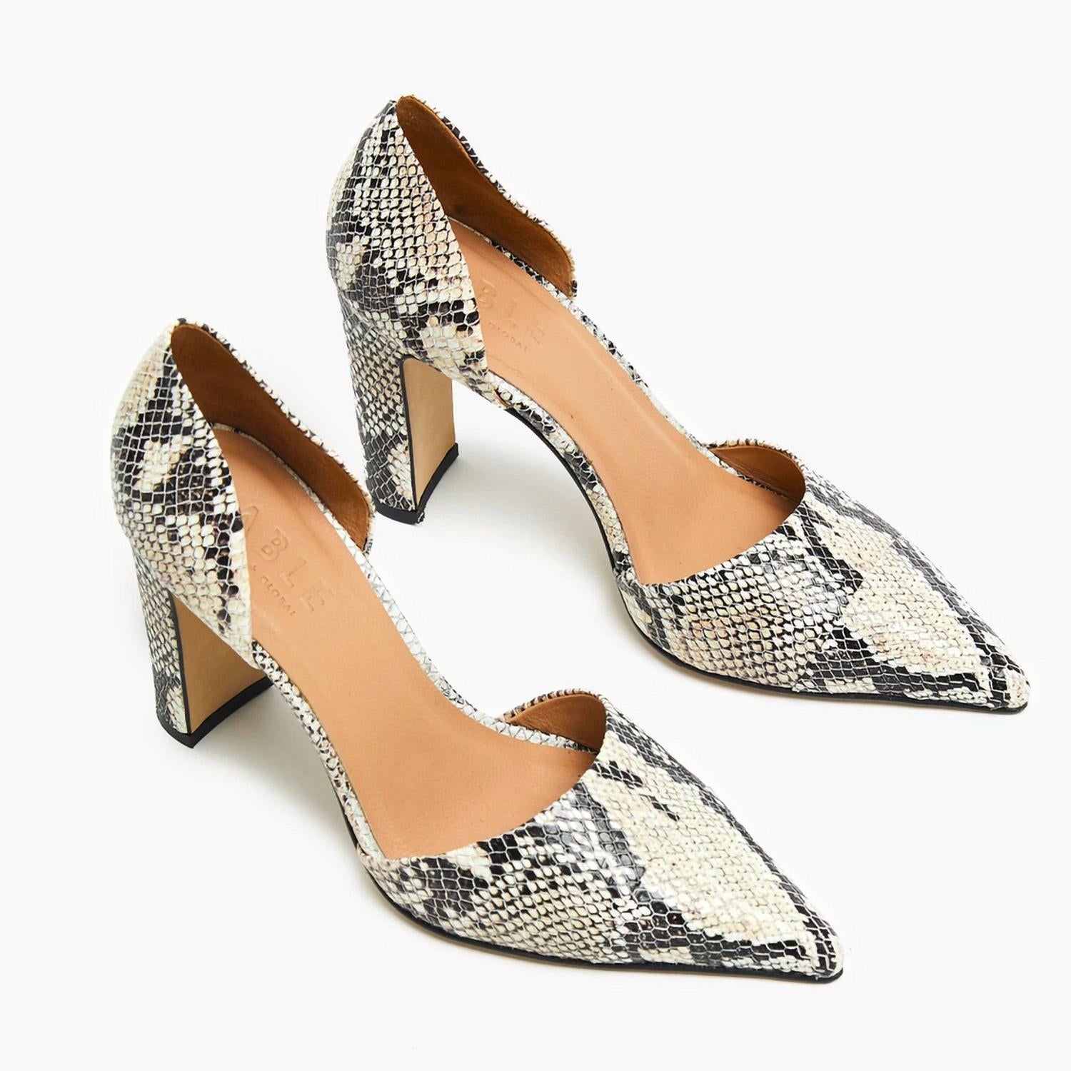 ABLE Women's Sarai D'orsay Heel in snake - women's heels