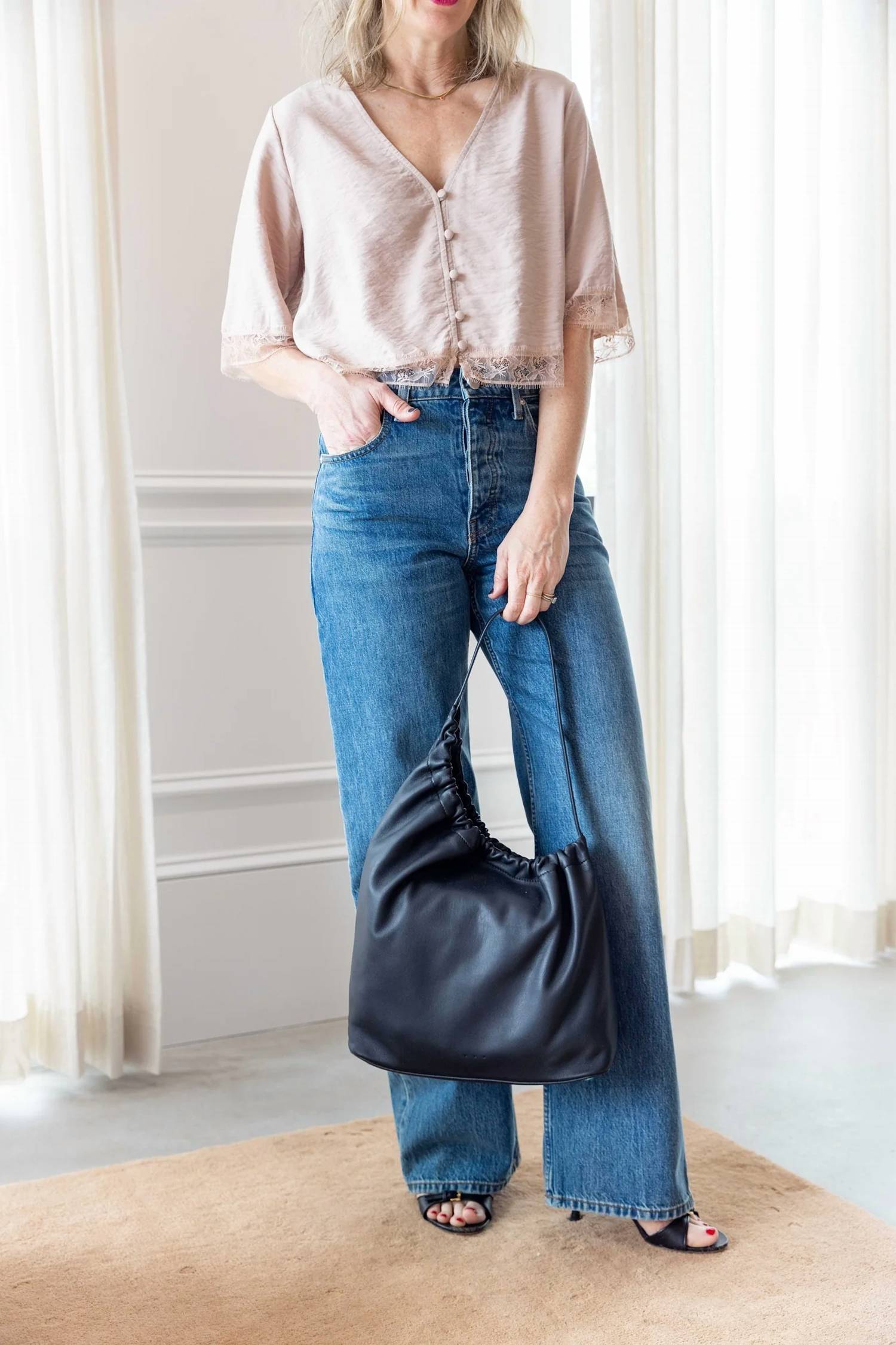 Sablyn - Simone Short Sleeve Button Down Top With Lace