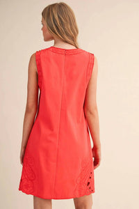 &Merci - Embroidered Shift Mini Dress