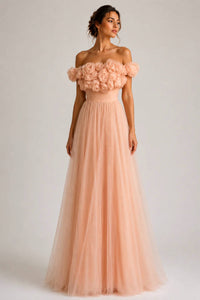 Sherri Hill - Rosette Off Shoulder Tulle Ball Gown