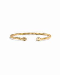 Sami Jewels - Twisted Bangle Cuff With Cubic Zirconia - 6.75