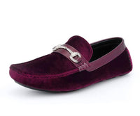 Amali Men's Bling Driving Shoe in burgundy - men's loafer - detail view