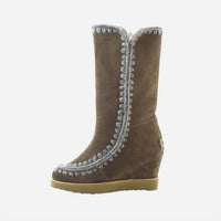 Mou - Women's French Toe Wedge Tall Boots