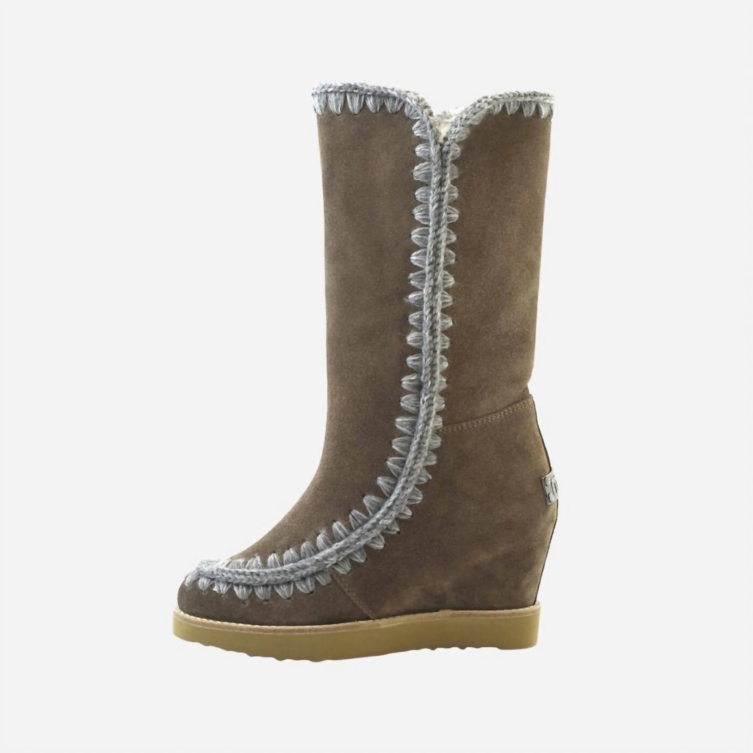 Mou - Women's French Toe Wedge Tall Boots