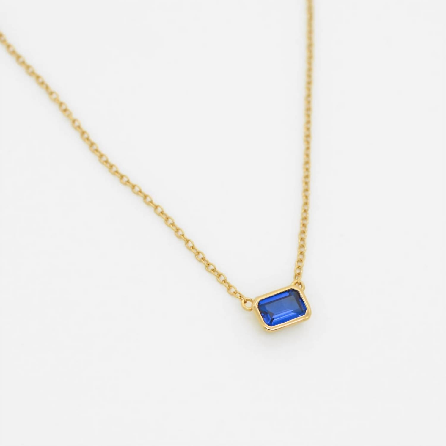 Au79 - Women's Vienna Necklace With Sapphire Cubic Zirconia