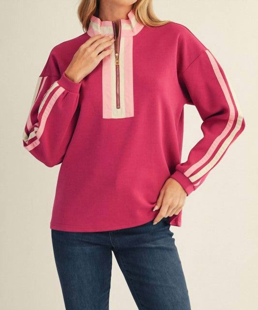 Jodifl - Contrast Zip Up Sweatshirt