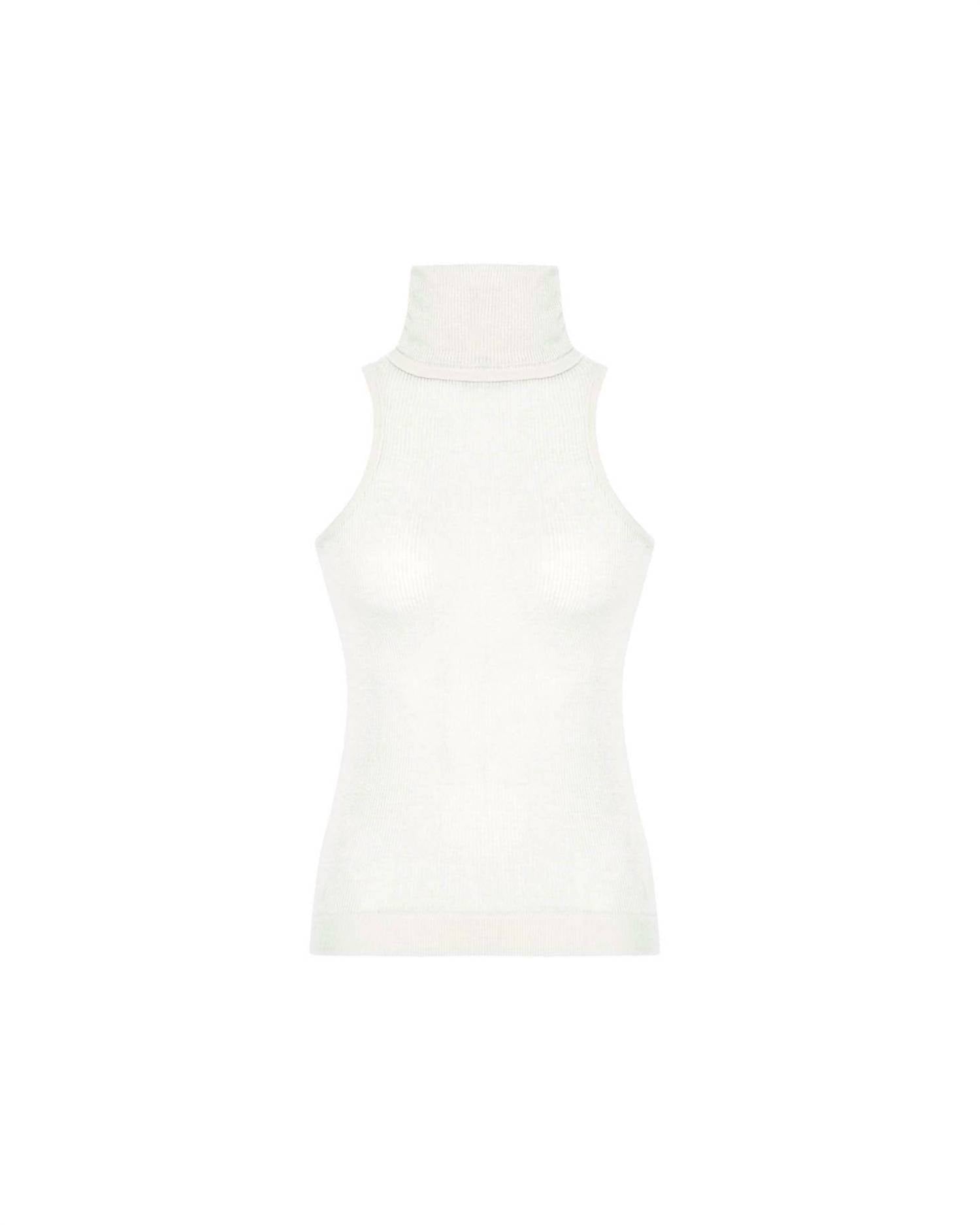 Theo The Label - Women's Nomia Sheer Knit Sleeveless Turtleneck Top