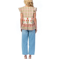 Mahila - Breezy Block Print Babydoll Top