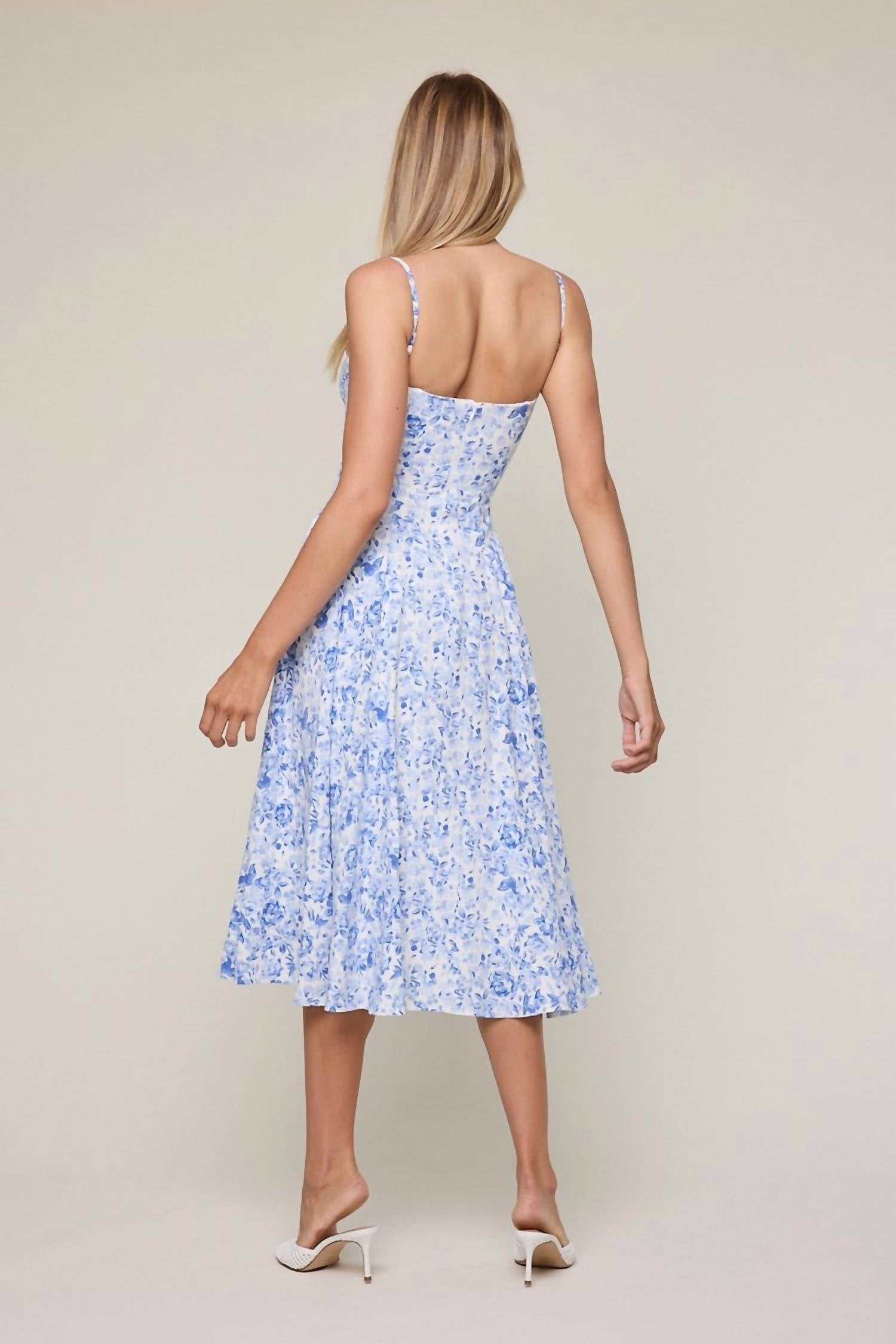 Sky To Moon - Floral Underwire Midi Dress