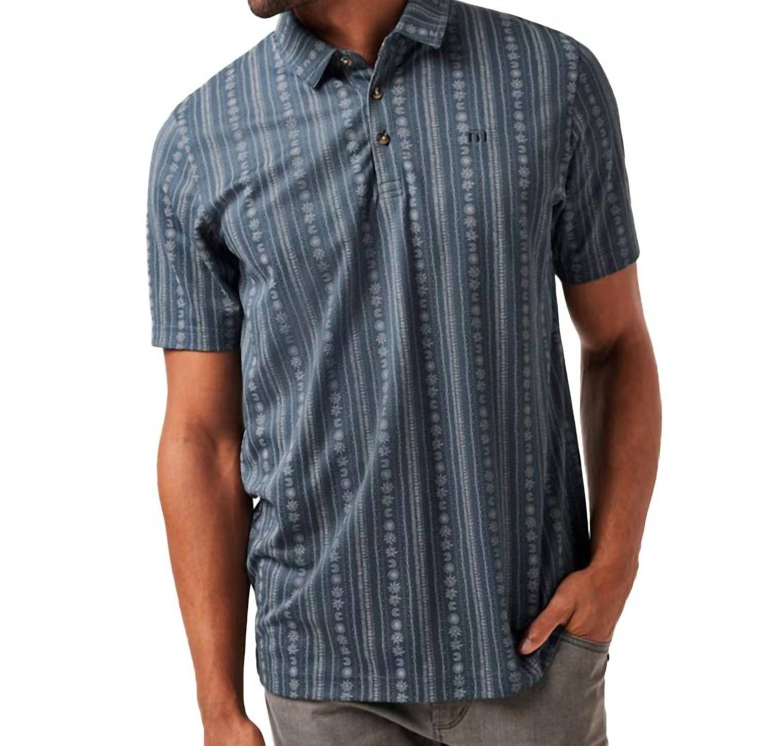 TravisMathew Local Treasure Polo in mood indigo vintage indigo - men's shirt - view 4