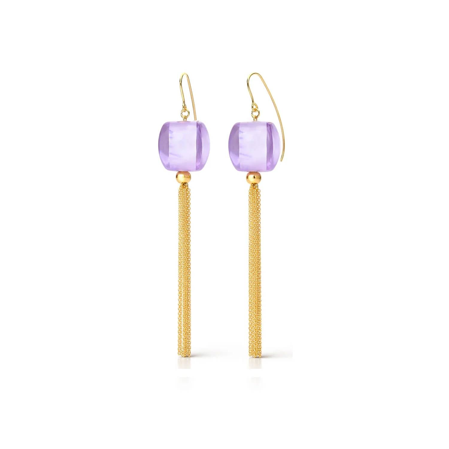 Gold & Honey - Women's Tassel Bead Drop Earrings