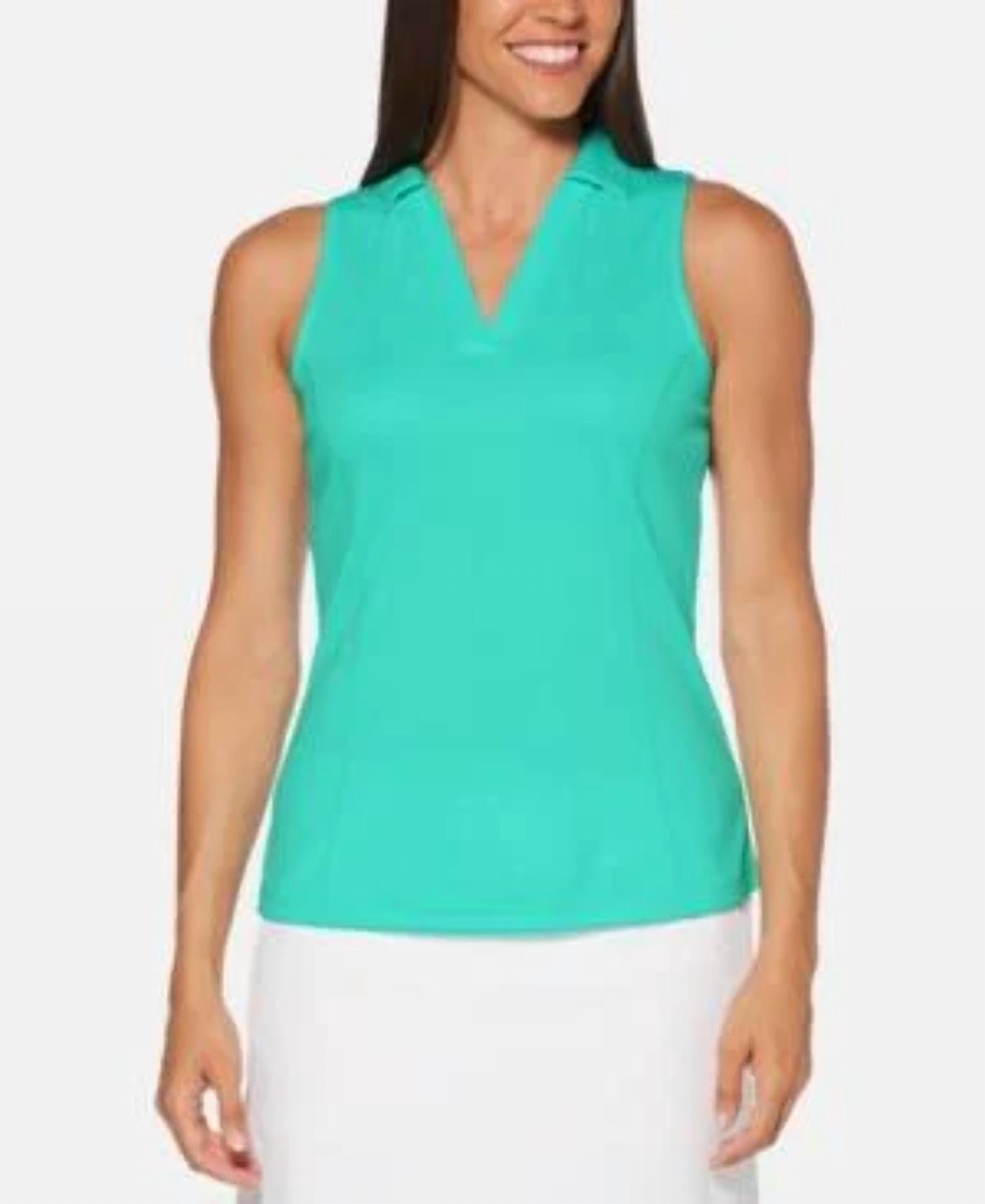Pga Tour - Women's Sleeveless Mesh Golf Polo