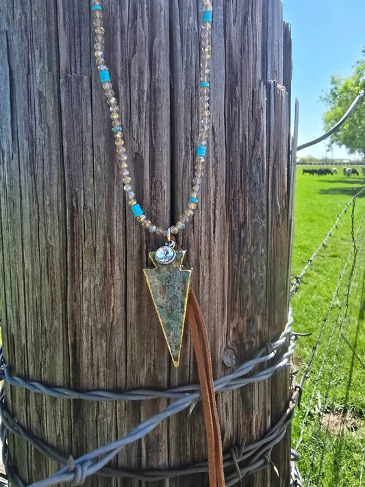 Keep It Gypsy - Women's Stone Arrowhead Beaded Necklace