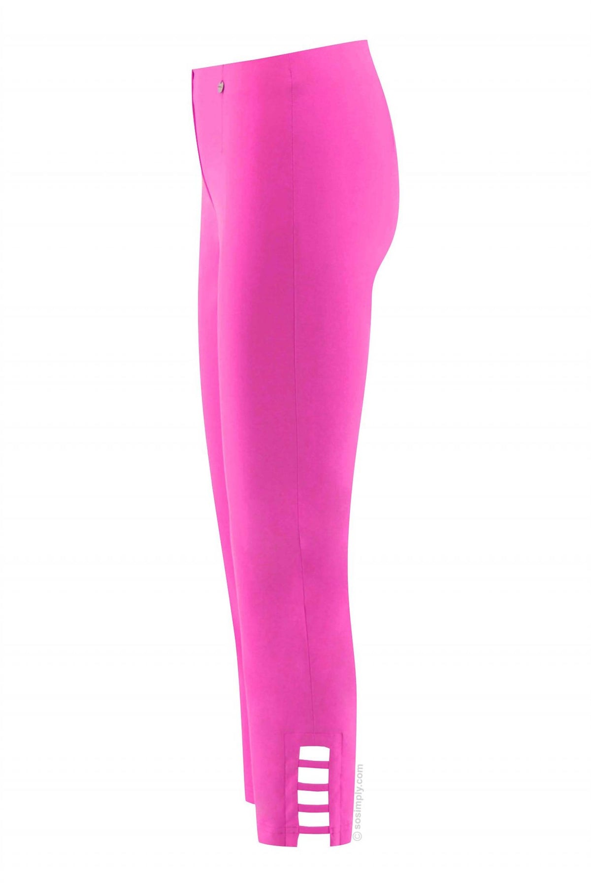 ROBELL Women's Lena Ankle Grazer Pants in orchid pink - women's pants - detail view