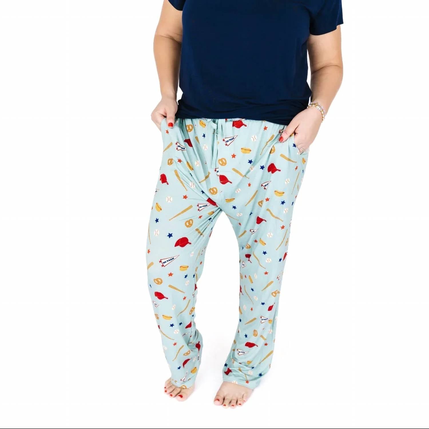Emerson And Friends - Women's Play Ball Baseball Relaxed Bamboo Lounge Pajama Pants