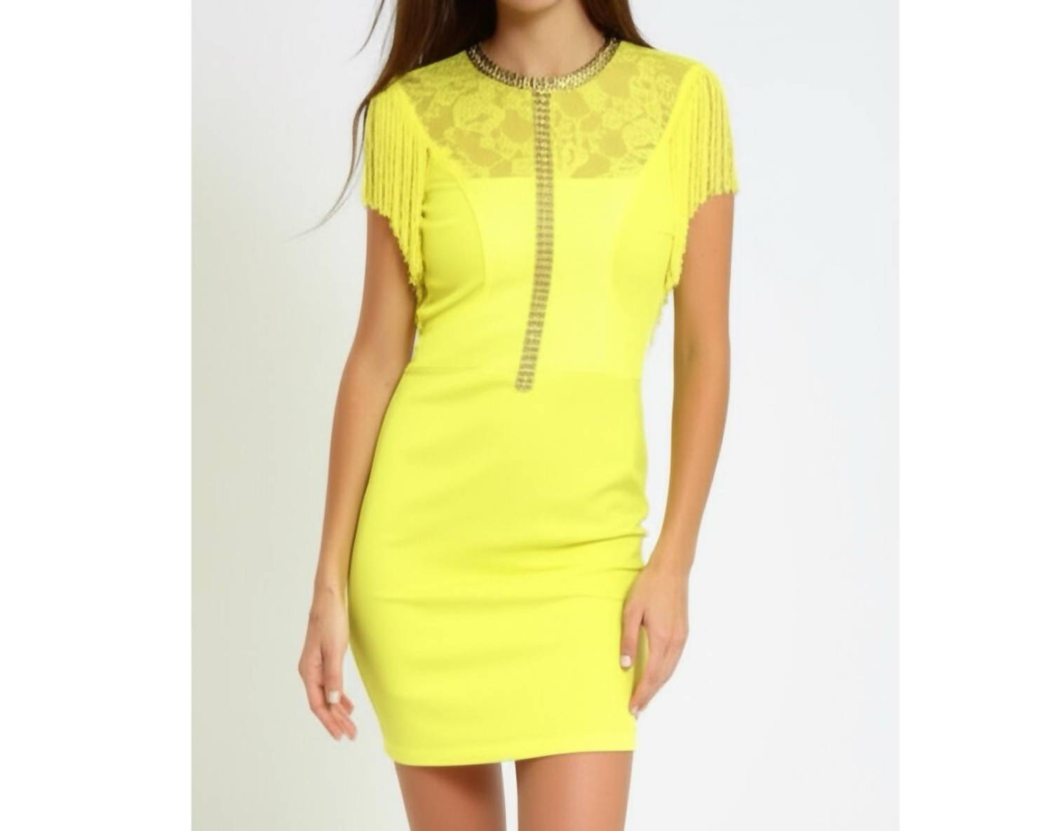 The Clothing Company - Mini Embellished Fringe Lined Dress