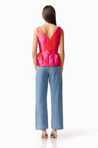 ELLIATT Eloise Top in red fuchsia - women's shirt - detail view