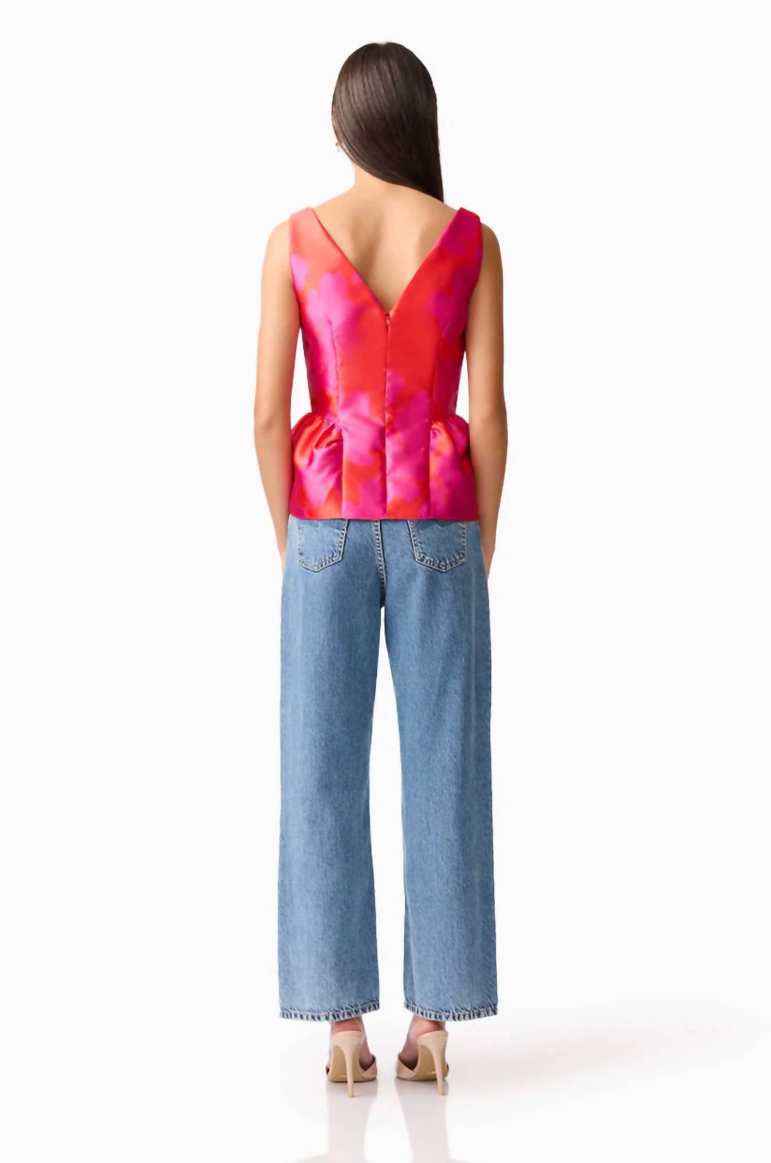 ELLIATT Eloise Top in red fuchsia - women's shirt - detail view