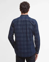 Barbour Men’s Southfield Tailored Checked Cord Shirt in dark navy - men's shirt - detail view
