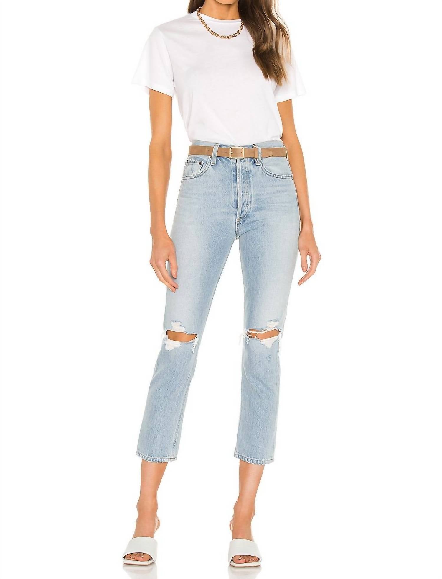 Agolde - Riley High Rise Straight Crop Jeans