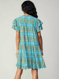 Current Air - Bohemian Printed Tiered Mini Dress